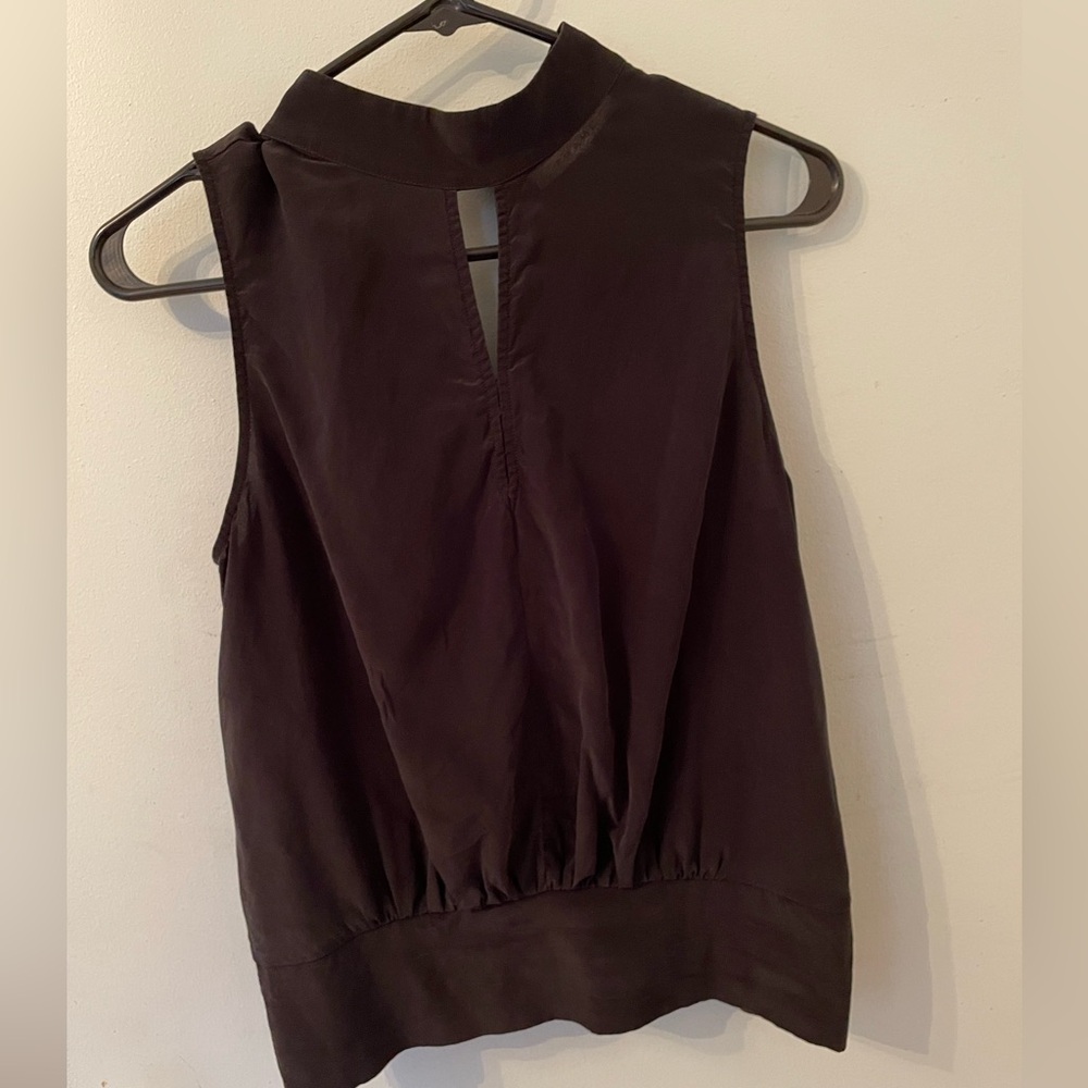 Frame Womens Black Keyhole Hidden Back Zipper Blouse Tank Top Shirt size small